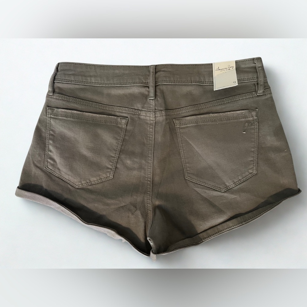 American Rag Women's Distressed Olive Green Shorts - Picture 2 of 5